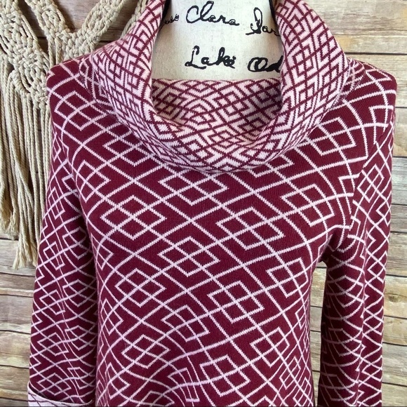 Anthropologie | Moth ‘Galena’ Cowl Neck Alpaca Printed Pullover Sweater Top - Picture 3 of 9